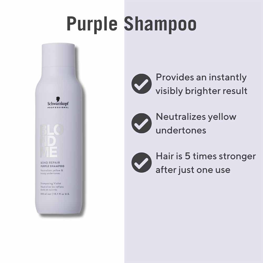 Schwarzkopf Blondme Bond Repair Purple Shampoo 300ml / 1000ml