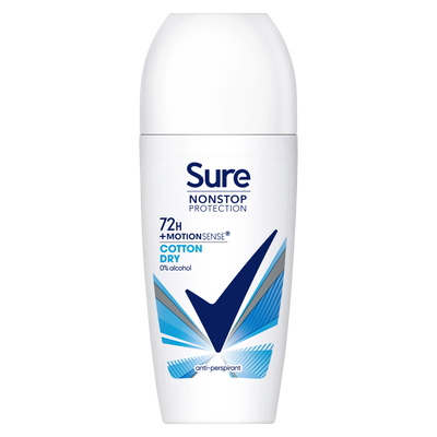Sure Nonstop Protection Cotton Dry Deodorant Roll On 50ml