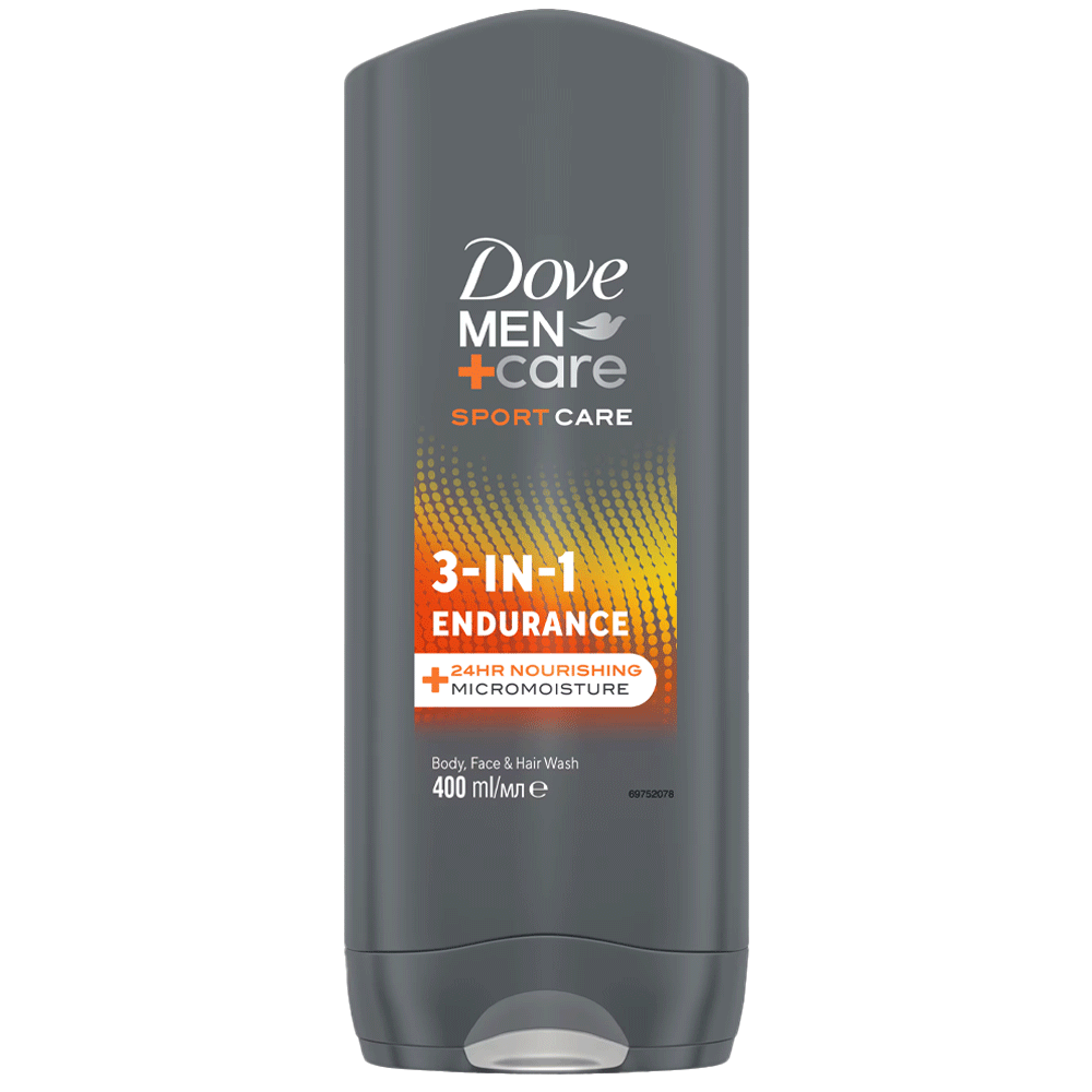Dove Men Care Sport Care 3 In 1 Endurance Body Face And Hair Wash 400ml