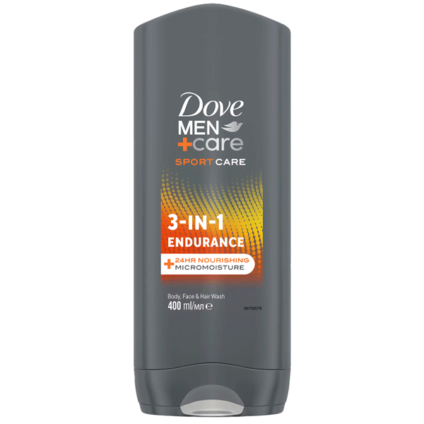 Dove Men Care Sport Care 3 In 1 Endurance Body Face And Hair Wash 400ml