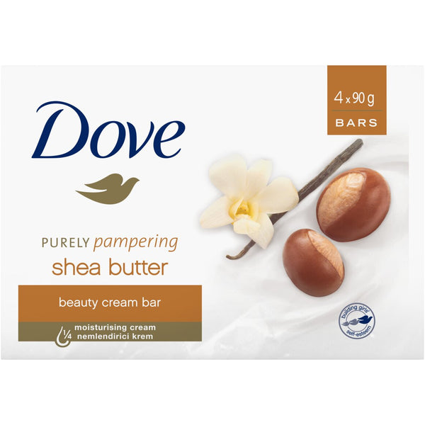 Dove Purely Pampering Shea Butter Beauty Cream Bar 4x 90g - Afro Hair Boutique