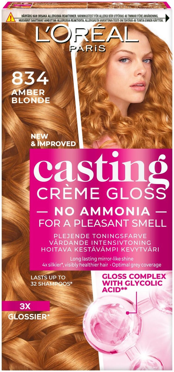 Loreal Paris Casting Creme Gloss Conditioning Color 834 Amber Blonde