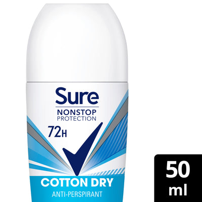 Sure Nonstop Protection Cotton Dry Deodorant Roll On 50ml