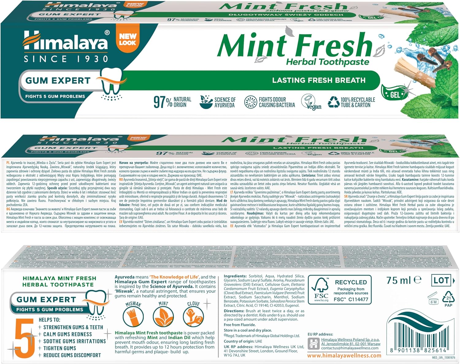 Himalaya Herbal Gum Expert Mint  Fresh Toothpaste 75ml