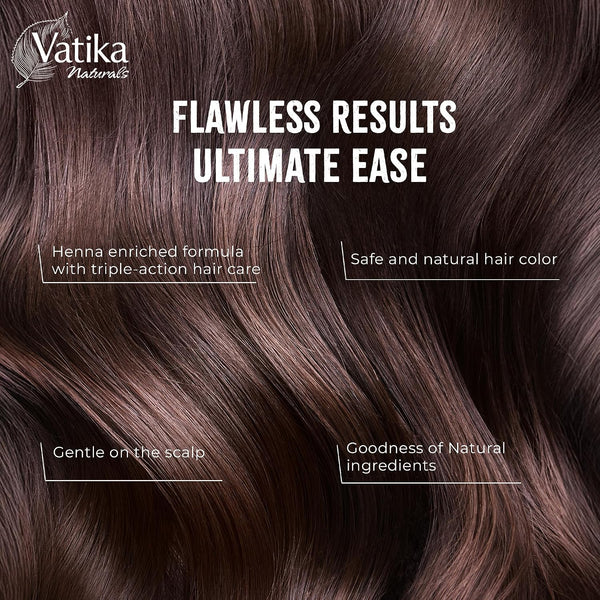 Dabur Vatika Dark Brown Henna Hair Colour Powder | NO AMMONIA - 60g
