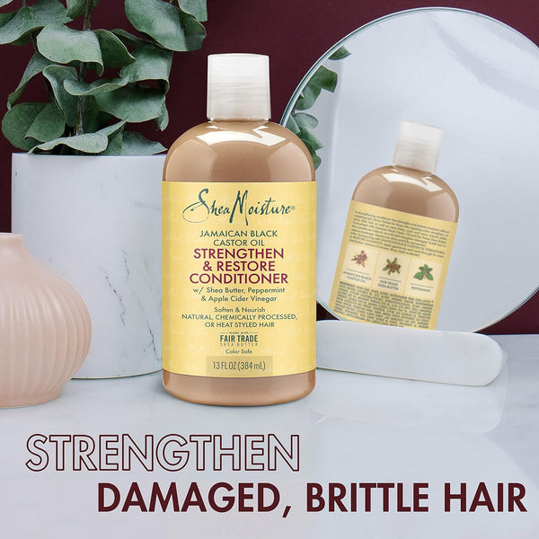 Shea Moisture Jamaican Black Castor Oil Strengthen And Restore Conditioner 384ml - Afro Hair Boutique