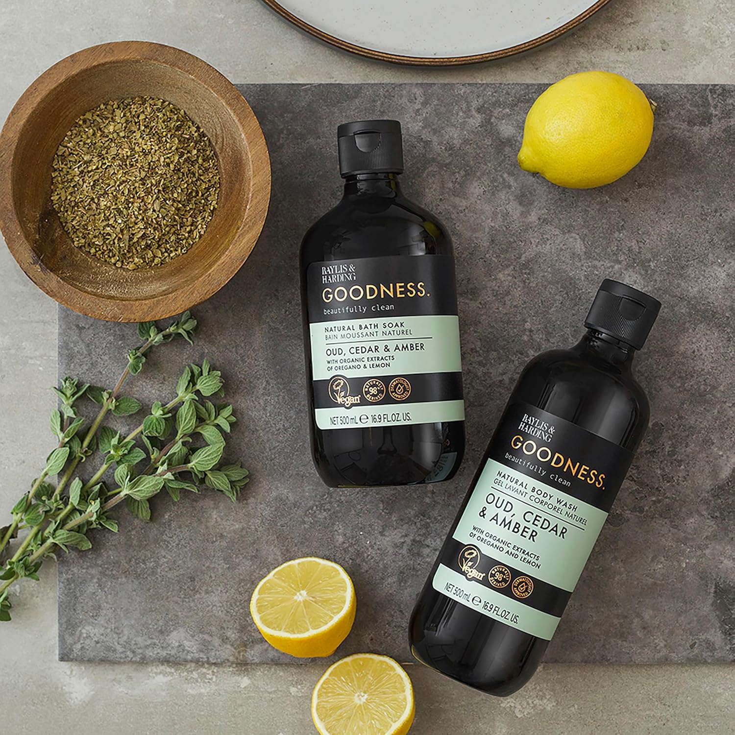 Baylis And Harding Goodness Oud Cedar And Amber Natural Bath Soak 500ml