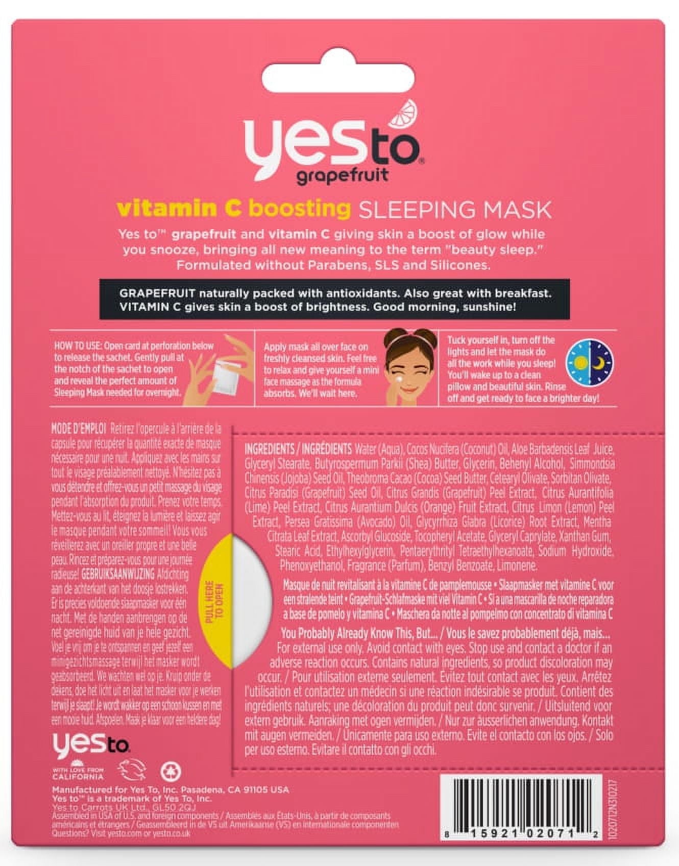 Yes To Grapefruit Vitamin C Glow Boosting Sleeping Mask 4ml