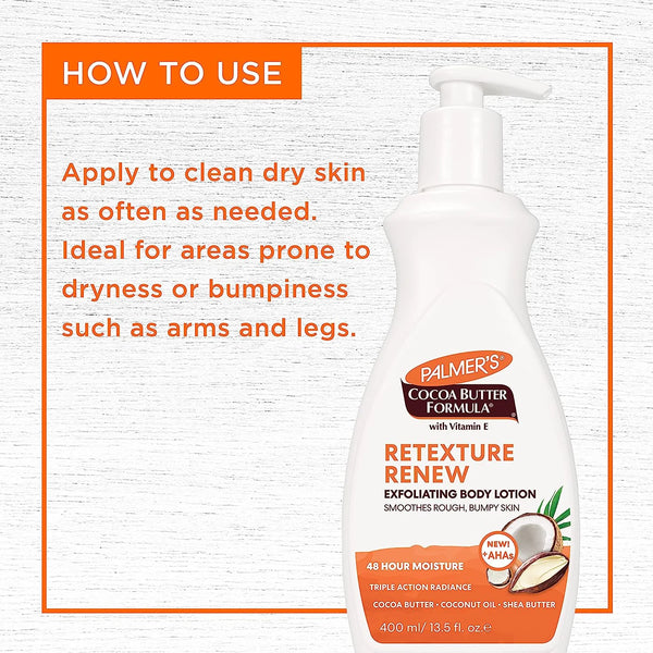 Palmer's Cocoa Butter Retexture Renew Exfoliating Body Lotion 400ml - Afro Hair Boutique