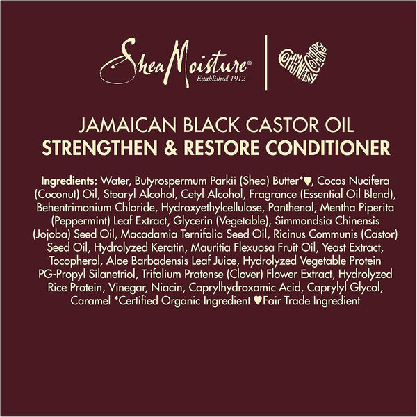 Shea Moisture Jamaican Black Castor Oil Strengthen And Restore Conditioner 384ml - Afro Hair Boutique