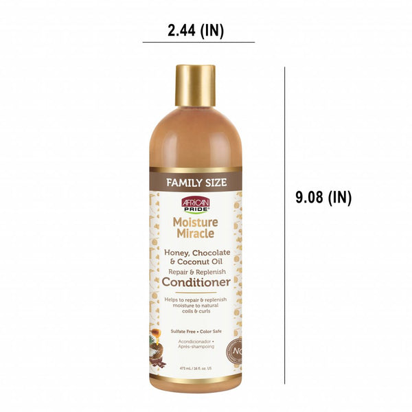 African Pride Moisture Miracle Honey Chocolate And Coconut Oil Conditioner 475ml - Afro Hair Boutique