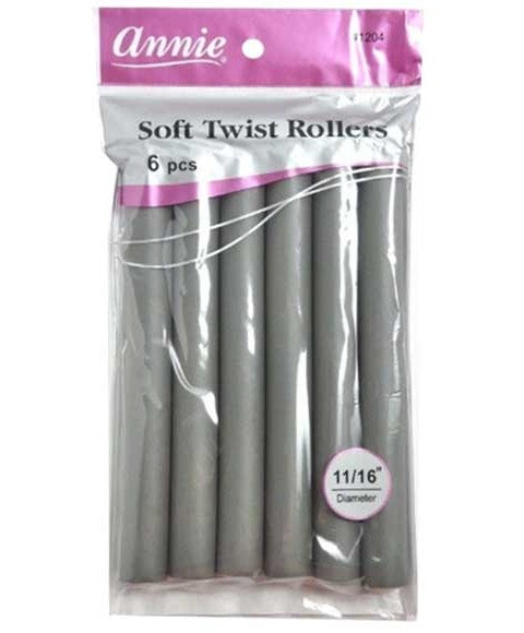 Annie Soft Twist Rollers Grey 1204