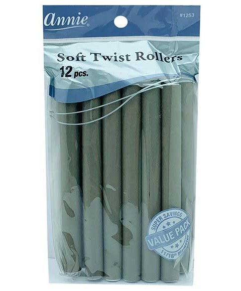 Annie Soft Twist Rollers Grey 1253