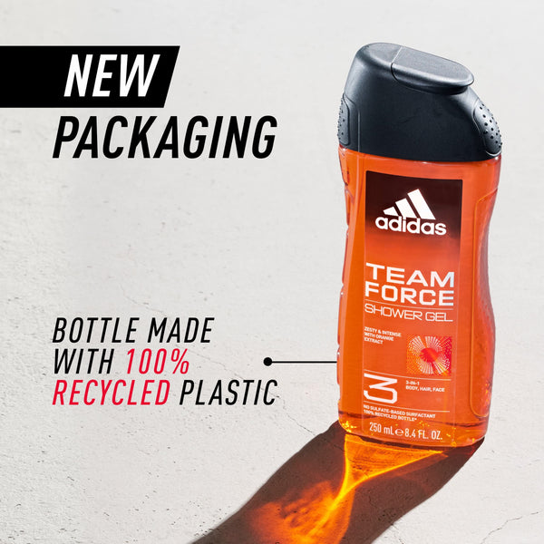 Adidas Team Force 3In1 Shower Gel With Orange Extract 250ml - Afro Hair Boutique