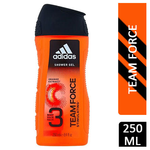 Adidas Team Force 3In1 Shower Gel With Orange Extract 250ml - Afro Hair Boutique
