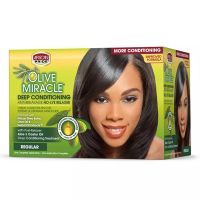 African Pride Olive Miracle AntiBreakage Deep Conditioning Regular NoLye Relaxer