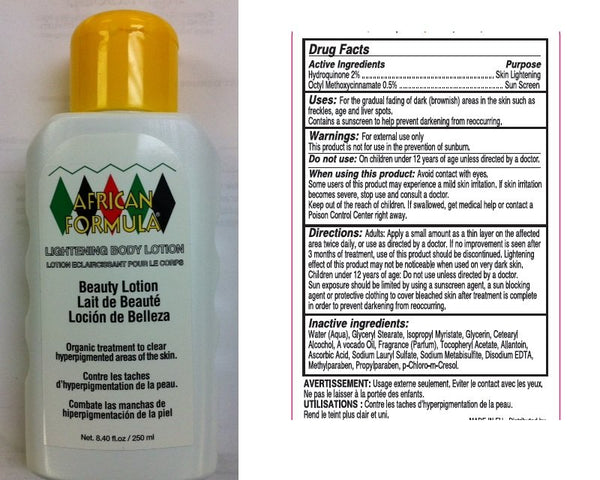 African Formula Skin Tone Beauty Lotion 250ml - Afro Hair Boutique