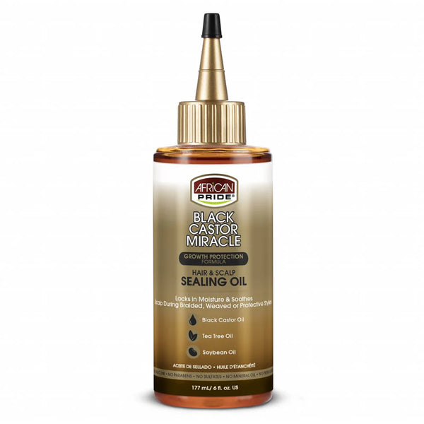 African Pride Black Castor Miracle Hair And Scalp Sealing Oil 177ml - Afro Hair Boutique