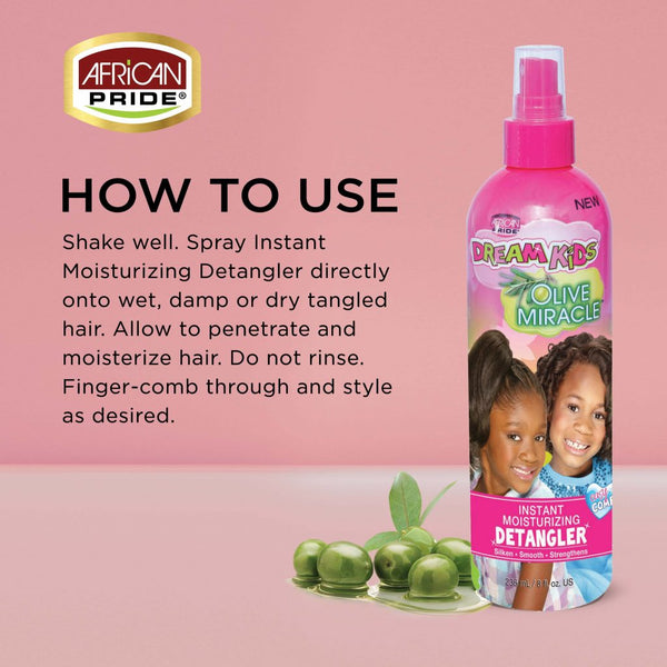 African Pride Dream Kids Olive Miracle Instant Moisturizing Detangler 236ml - Afro Hair Boutique