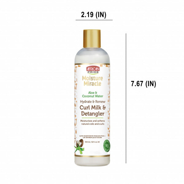 African Pride Moisture Miracle Aloe & Coconut Water Curl Milk & Detangler 354ml - Afro Hair Boutique