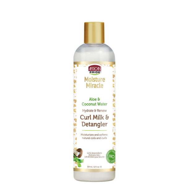 African Pride Moisture Miracle Aloe & Coconut Water Curl Milk & Detangler 354ml - Afro Hair Boutique