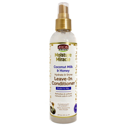African Pride Moisture Miracle Coconut Milk And Honey Leave In Conditioner 237ml