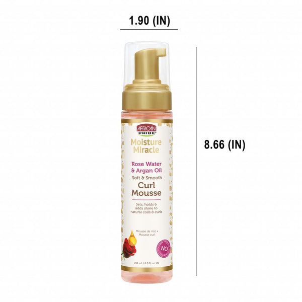 African Pride Moisture Miracle Rose Water And Argan Oil Curl Mousse 251ml - Afro Hair Boutique