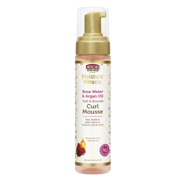 African Pride Moisture Miracle Rose Water And Argan Oil Curl Mousse 251ml - Afro Hair Boutique