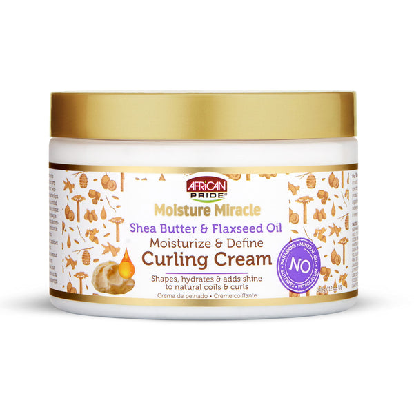 African Pride Moisture Miracle Shea Butter And Flaxseed Oil Curling Cream 340g - Afro Hair Boutique