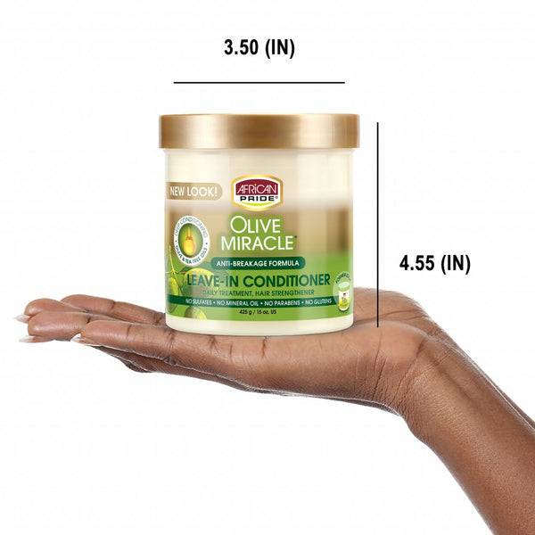 African Pride Olive Miracle Anti-Breakage Formula Leave-In Conditioner 425g - Afro Hair Boutique