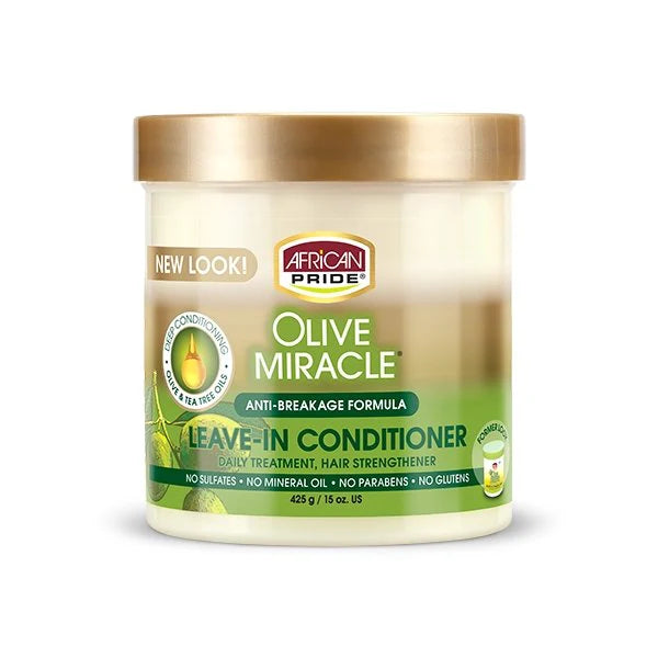 African Pride Olive Miracle Anti-Breakage Formula Leave-In Conditioner 425g - Afro Hair Boutique