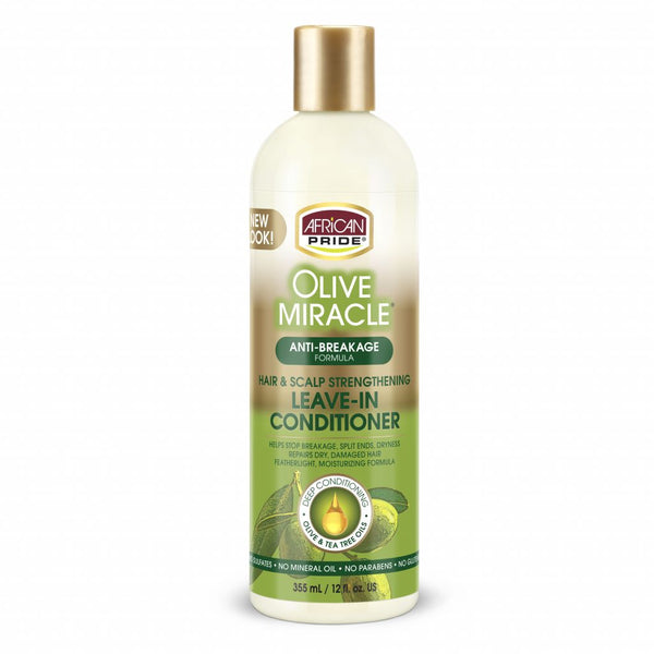 African Pride Olive Miracle Anti-Breakage Hair & Scalp Leave in Conditioner 12Oz - Afro Hair Boutique