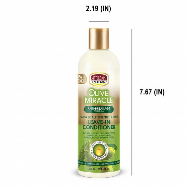 African Pride Olive Miracle Anti-Breakage Hair & Scalp Leave in Conditioner 12Oz - Afro Hair Boutique