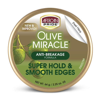 African Pride Olive Miracle Anti-Breakage Super Hold Smooth Edges Hair Gel 64g