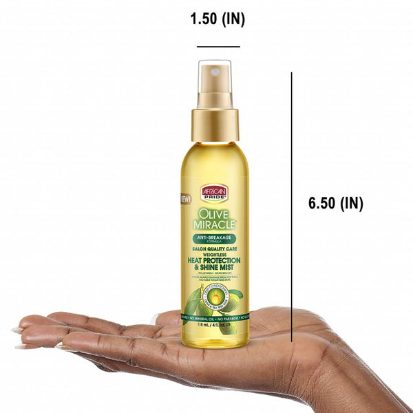 African Pride Olive Miracle Anti Breakage Heat Protection & Shine Mist 118ml - Afro Hair Boutique