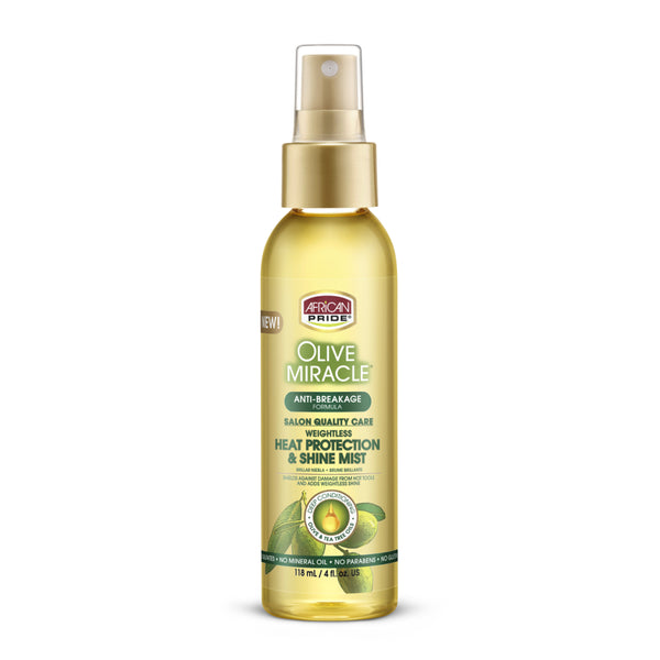African Pride Olive Miracle Anti Breakage Heat Protection & Shine Mist 118ml - Afro Hair Boutique