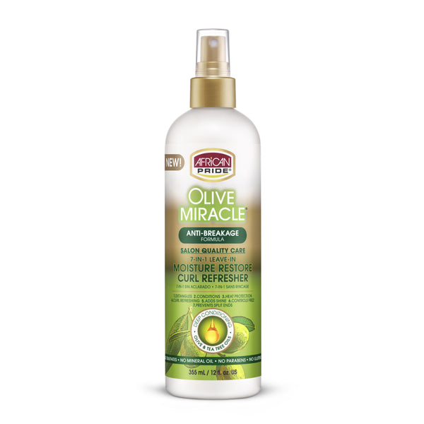 African Pride Olive Miracle Moisture Restore Curl Refresher 355ml - Afro Hair Boutique