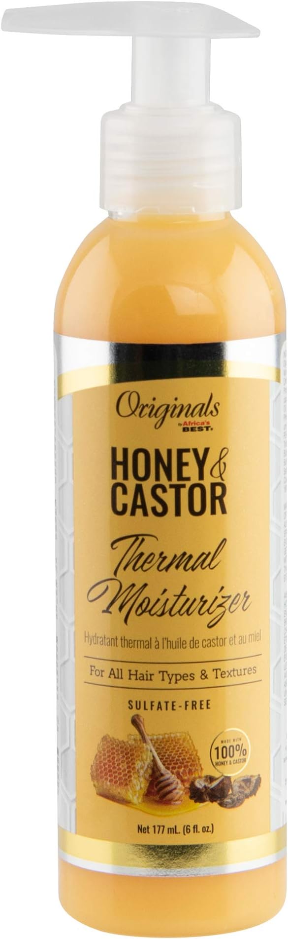 AFRICA'S BEST ORIGINALS HONEY & CASTOR THERMAL MOISTURISER 177ML - Afro Hair Boutique