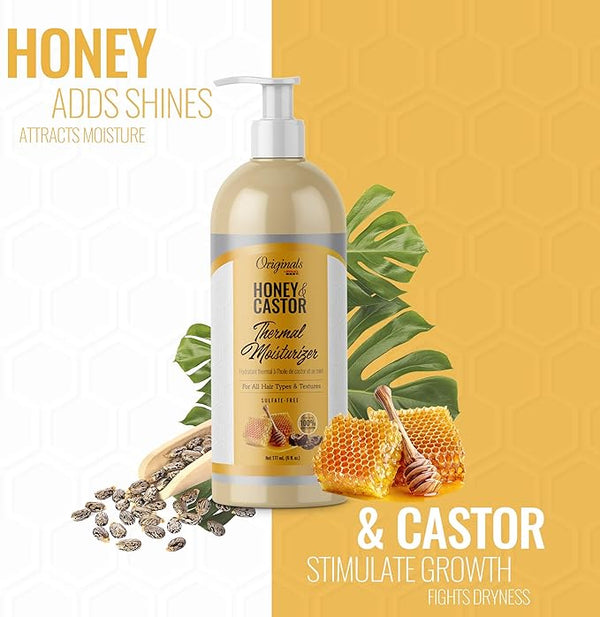 AFRICA'S BEST ORIGINALS HONEY & CASTOR THERMAL MOISTURISER 177ML - Afro Hair Boutique
