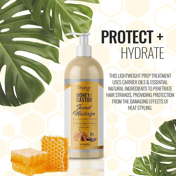 AFRICA'S BEST ORIGINALS HONEY & CASTOR THERMAL MOISTURISER 177ML - Afro Hair Boutique
