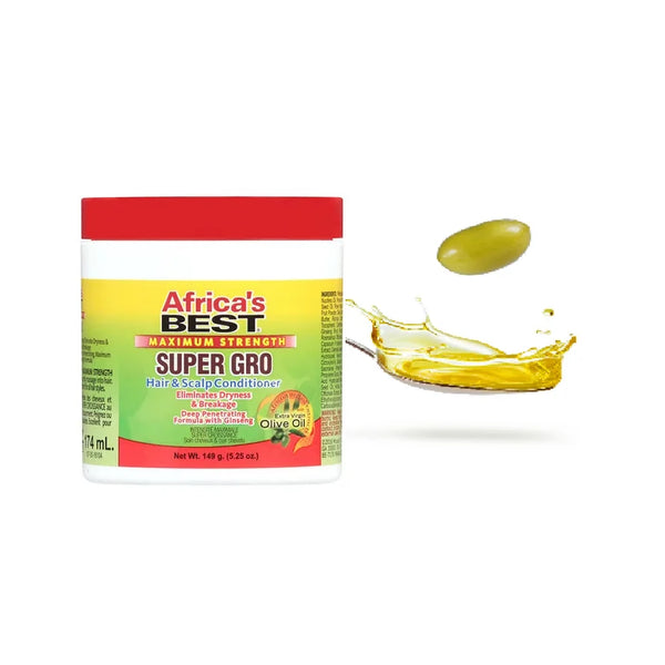 Africas Best Maximum Strength Super Gro Hair And Scalp Conditioner 149g - Afro Hair Boutique