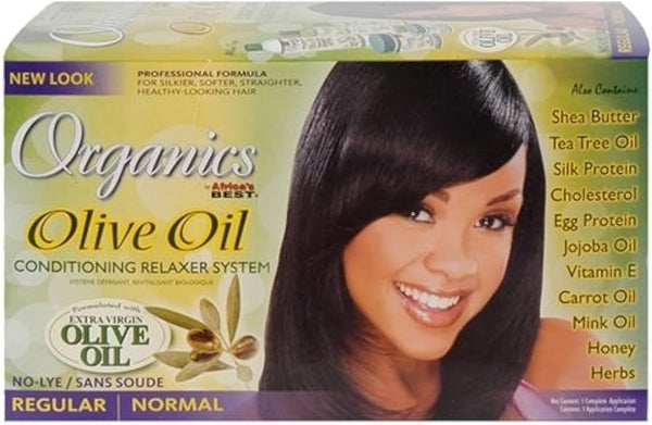Africas Best Organics Olive Oil No Lye Conditioning Relaxer Regular - Afro Hair Boutique