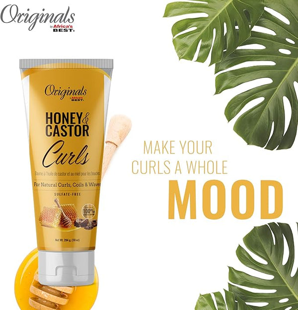 Africas Best Originals Honey And Castor Curls Cream 284g - Afro Hair Boutique