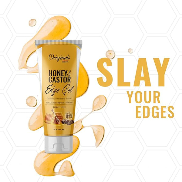 Africas Best Originals Honey And Castor Edge Gel 114g - Afro Hair Boutique
