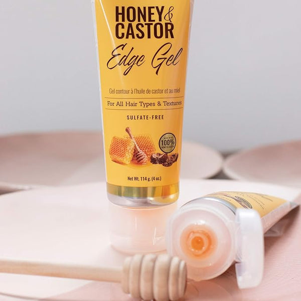 Africas Best Originals Honey And Castor Edge Gel 114g - Afro Hair Boutique
