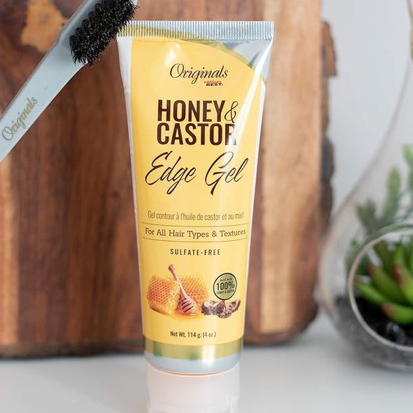 Africas Best Originals Honey And Castor Edge Gel 114g - Afro Hair Boutique