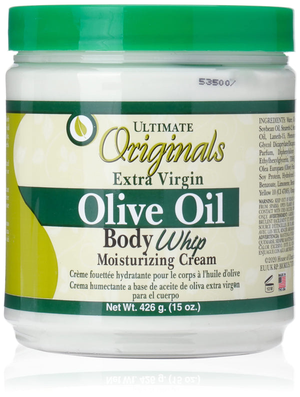Africas Best Ultimate Organics Olive Oil Body Whip Moisturising Cream 426g - Afro Hair Boutique