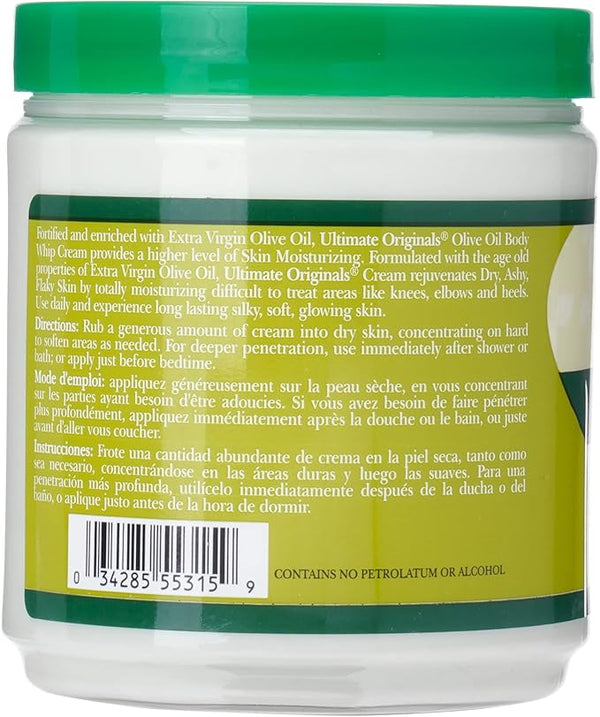 Africas Best Ultimate Organics Olive Oil Body Whip Moisturising Cream 426g - Afro Hair Boutique