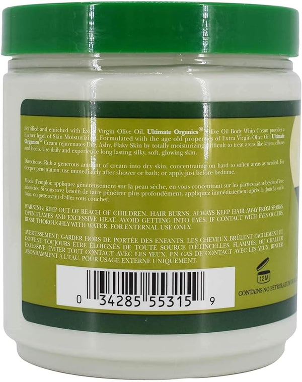 Africas Best Ultimate Organics Olive Oil Body Whip Moisturising Cream 426g - Afro Hair Boutique