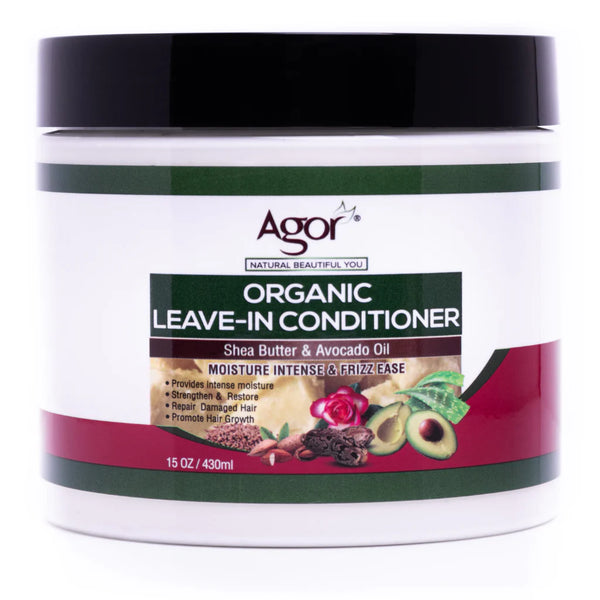Agor Organic Leave In Conditioner With Shea Butter And Avocado Oil 430ml - Afro Hair Boutique